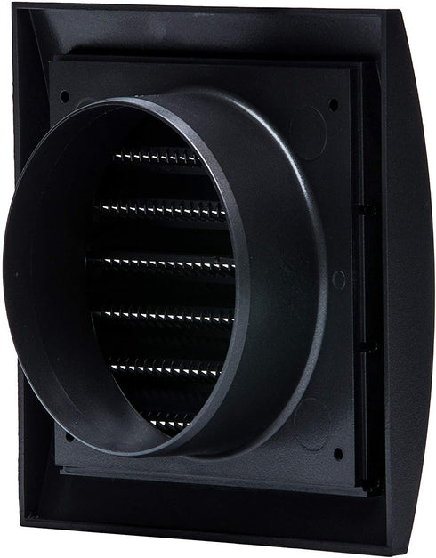Vent Systems 4'' Inch Anthracite Pack of 2 Louvered Air Vent Covers and Bathroom Exhaust Vents, Dryer Vent Cover Keeps Out Insects, Birds and Rode...
