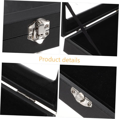 Badge Storage Box Pin Display Small Jewelry Tray Pin Badge Display Case Glass Container Wood Monitor Stand Badge Holder Badge Brooch Case Desktop ...