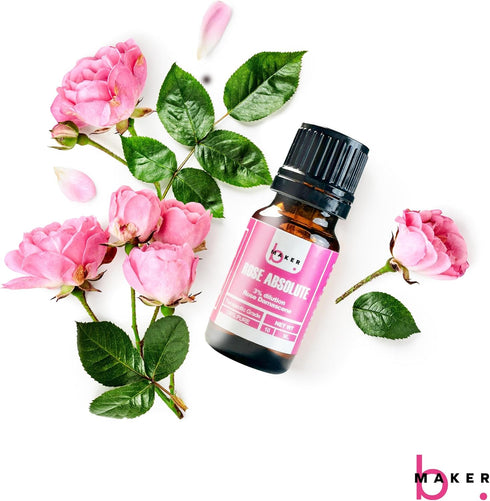 Organic Rose Absolute Essential Oil for Skin, Aromatherapy, Diffuser, Face, Hair and Crafts - Therapeutic Grade Organic Rose Essential Oils - 3% D...
