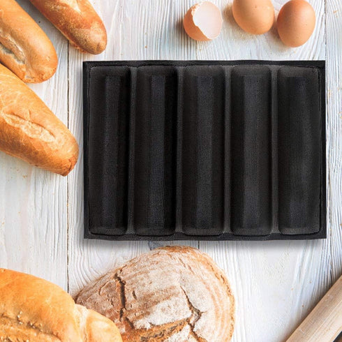 Silicone Bread Mold 5 Loaf Baking Mould Flexible Reusable Forms Shapes Non Stick Perforated...