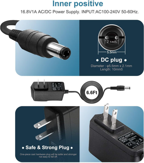 12.6V AC/DC Massage Gun Charger Adapter Compatible with Cholas KZD02, Tyiaus, JamGym, Helices, Headnote, Fantasy, Olski, Fylina, Valano J01, Sylph...