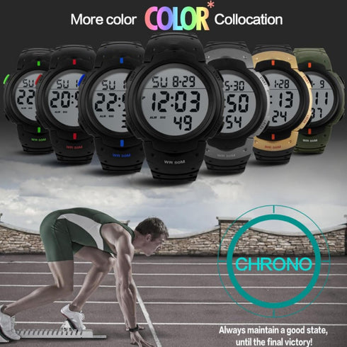 Mens Digital Sports Watch LED Screen Large Face Military Watches for Men Waterproof Casual Luminous Stopwatch Alarm Simple Army Watch...