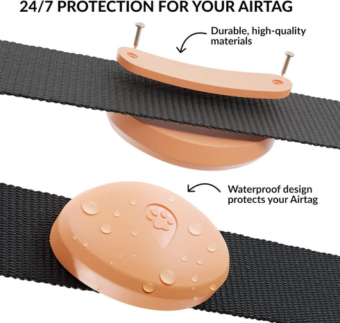 Airtag Holder for Dog Collar 2 Pack - Waterproof and Durable Protective Case for Airtag Tracker - Dog Airtag Holder Fits All Widths of Dog and Cat...