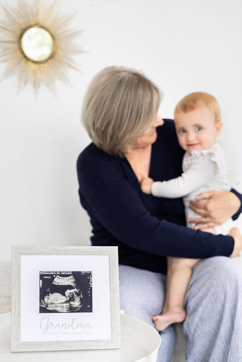 Kate & Milo Rustic Grandma Sonogram Picture Frame, Pregnancy Announcement, Ultrasound Baby Photo Frame, Gender-Neutral Baby Keepsake Frame, Tablet...