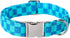 Maca Bates Checkered Mint Blue Dog Grid Collar for Small Dogs Adjustable Plaid Collars Accessories Gift for Small Medium Large XL Puppy with Golde...