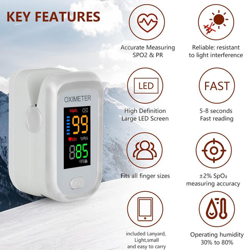 Pulse Oximeter Fingertip, Oxygen Meter Finger Pulse Oximeter, Oximeter Finger with Pulse, Blood Oxygen Saturation Monitor, Large LED Display Oxime...