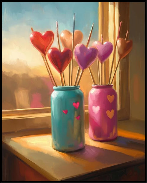 Posterizer 1 pcs-cute decorations with hearts-Valentine's day poster-Romantic Art-Holiday Poster Collection-Gift for Couples boyfriend girlfriend ...