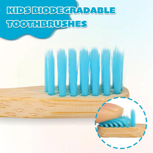 New Kids Bamboo Toothbrushes - 6 Pack, Organic Soft Bristle Toothbrush for Kids, Biodegradable Children's Toothbrushes (Toddler Toothbrush Ages 3-...