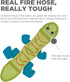 Outward Hound Fire Biterz Green Lizard Plush Firehose Material Interactive Dog Toy, Medium...
