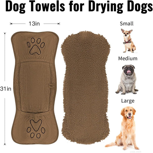Microfiber Dog Towels for Drying Dogs, Super Absorbent, Soft and Quick Drying Pet Grooming Towel, 31Inch X 13Inch, Perfect Pets' Shower & Bath Sup...