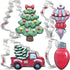 LILIAO Christmas Cookie Cutter Set, 4-pc, Pickup Truck with Christmas Tree, Christmas Tree, Light Bulb and Christmas Ornament Biscuit Fondant Cutt...