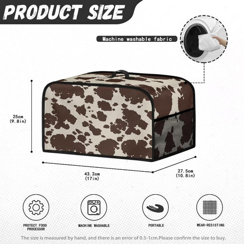 Brown Cow Print Durable Slow Cooker Cover Dustproof Wear-Resisting Slow Cooker Dust Cover Fit Most 6-8 Quart Oval Slow Cooker for Kitchen Dining T...