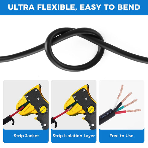 24/2 Gauge Electrical Wire 2 Conductor Extension Cable 25 Foot UL2464 Oxygen Free Stranded Tinned Copper Wire Low Voltage LED Cable for LED Lamps ...
