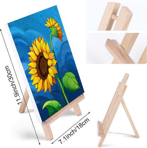 VOCHIC Paint and Sip kit Pre Drawn Canvas Painting Kit for Adults Kids, Canvas Painting Party Supplies Kit with Picture to Paint 1 Easel, 8 Acryli...