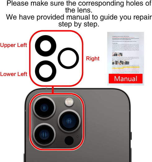 2PCS ASDAWN Back Rear Camera Lens Glass Replacement for iPhone 13 Pro Max and 13 Pro Camera Glass Lens replacement with Pre-Installed Adhesive + R...
