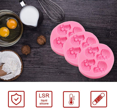 Chocolate Candy Molds, Halloween Skulls Silicone, Fondant Mold for Cake Decoration Wedding Party Supplies Set of 3...