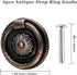6pcs Red Bronze Cabinet Knobs, Drop Ring Drawer Pulls Round Dresser Knobs Handles with Screws, Vintage Drawer Knobs Pulls Handles Hardware for Kit...