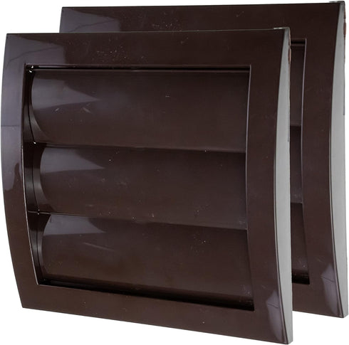 Vent Systems 4'' Inch Brown Air Vent Cover, Pack of 2, Dryer Vents and Bathroom Exhaust Vent Pipe, Louvered Outdoor Dryer Vent Cover Opening Flap Vent, Keeps Out Insects, Birds and Rodents