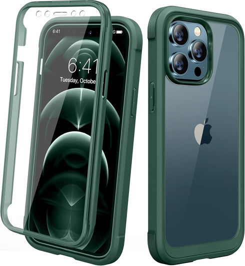 Miracase Designed for iPhone 12 Pro Max Case, Full Body Rugged Case with Built-in Touch Sensitive Anti-Scratch Screen Protector, Soft TPU Case Com...