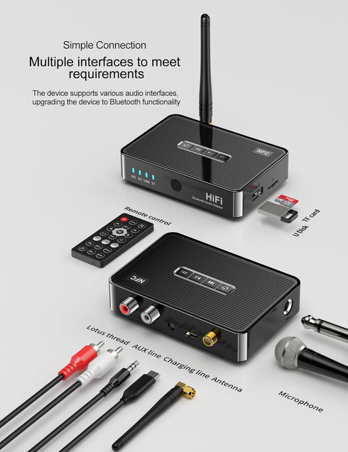 Bluetooth 5.1 Receiver Adapter for Home Stereo, Support RCA AUX 3.5mm for Speakers/Wired Speakers/Home Music Streaming Stereo System......