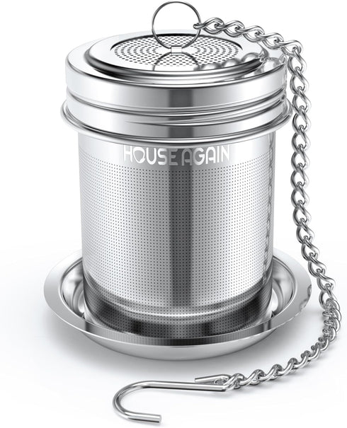 House Again Tea Infuser, Extra Fine Mesh Tea Strainers for Loose Tea, 18/8 Stainless Steel Tea Strainer with Extended Chain Hook, Tea Steeper for ...