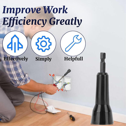 Wire Twisting Tool, Wire Nut Driver, 1/4 Chuck Wire Twisting Spinner Wire Tool for Drill and Wire Connector Driver (Black)...