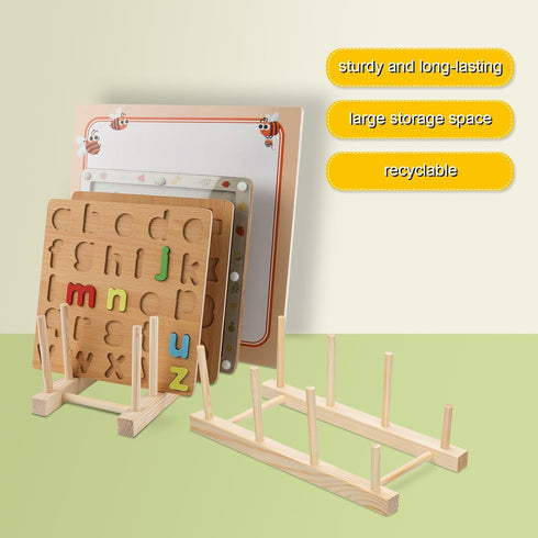 Puzzle Display Stand, 3 Cells Wooden Puzzle Storage Rack Jigsaw Puzzle Holder Rack Puzzle Organizer Shelf Puzzle Rack Organizer Accessories for Pu...