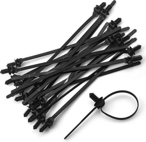 30PCS Push Mount Cable Zip Tie 8.3 x 0.2 inch Self Locking Cable Strap Push Mount Cable Ties Nylon Car Mount Wire Tie Car Fastener Cable Clips Wra...