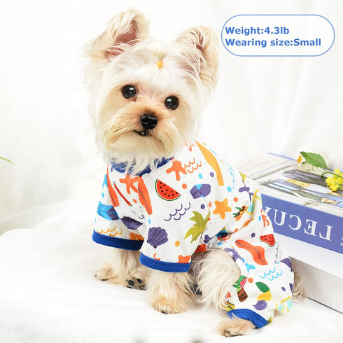 Dog Pajamas Pjs Spring Summer Dog Clothes for Small Dogs Girl - Boy - Medium Size Dogs, Soft Stretchy Puppy Clothes Doggie Onesies Cat Pet Jammies...
