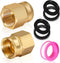 Boltigen 3/4 GHT Female x 3/4 NPT Female Swivel Adapter, 2PCS 3/4inch Brass Garden Hose Fittings,3/4GHT to 3/4NPT Quick Swivel Garden Hose Connect...