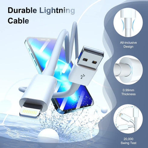 iPhone Charger, Lightning Cable Apple MFi Certified iPhone Charger Cord 3/3/6/6/10FT Compatible with iPhone 14 13 12 11 Pro Max XR XS X 8 7 Plus 6...