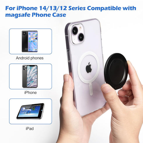 Magnetic Phone Ring Holder for PopSocket Kickstand for iPhone 12 13 14 15 Series Compatible with MagSafe Removable Phone Grip Stand...