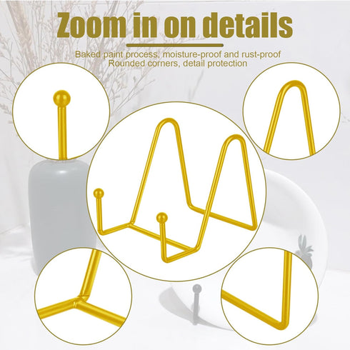 3 Pack Plate Stands for Display 3/4.5/6 Inch, Metal Picture Frame Holder Stand, Small Easel Stand, Decorative Plate Holders for Displaying Photo P...