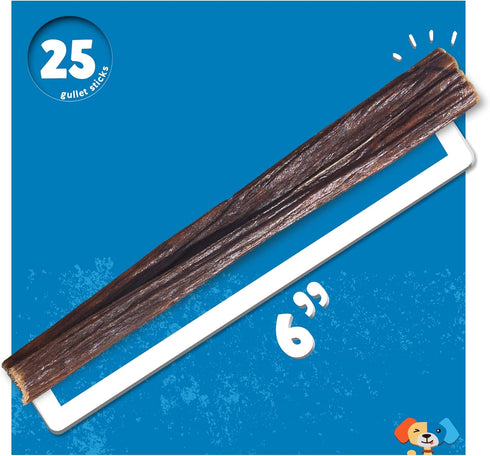 Jack&Pup 6-inch Gullet Sticks for Dogs – Odor Free Joint Health Support Dog Chews – Fresh and Savory Beef Gullet Sticks - Naturally Rich in Glucos...