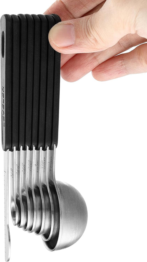 Spring Chef Stainless Steel Magnetic Measuring Spoons Set of 8 with Leveler, Round Metal Teaspoon & Tablespoon Measuring Spoons - Kitchen Gadgets ...