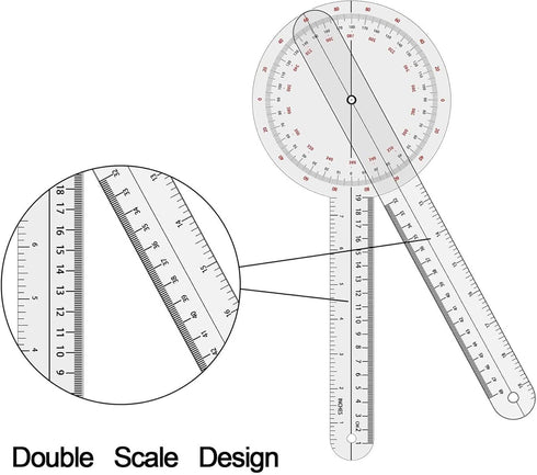 OIIKI 2PCS Goniometer Set,12" Goniometer, 360 Degree 12" Goniometer (Plastic)...