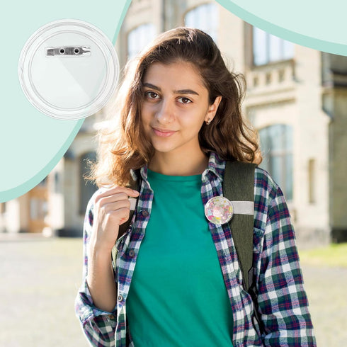 15 Pcs Acrylic Button Pin 2 Inches Photo Buttons Blank Pin Small Blank Clear Button Make Your Buttons Custom Button Pins Blanks with Clear Picture...
