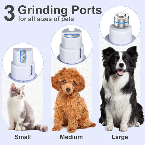 Dog Paw Trimmer Clipper - LED Nail Trimmer for Dogs, Quiet Dog Nail Grinder, Rechargeable Pet Clipper for Grooming, 3 in 1 White...