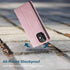 japezop iPhone 12 Mini Flip Case, Pink Leather, RFID Blocking, Card Holder, Slim Fit, Wireless Charging Compatible, 5.4 Inch...