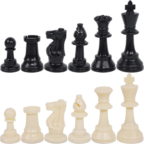Juegoal Plastic Chess Pieces Only, 32 Pieces Each Chessmen Pieces, 3.75 Inch King Figures Chess Game Pawns Figurine Pieces, Replacement of Missing...