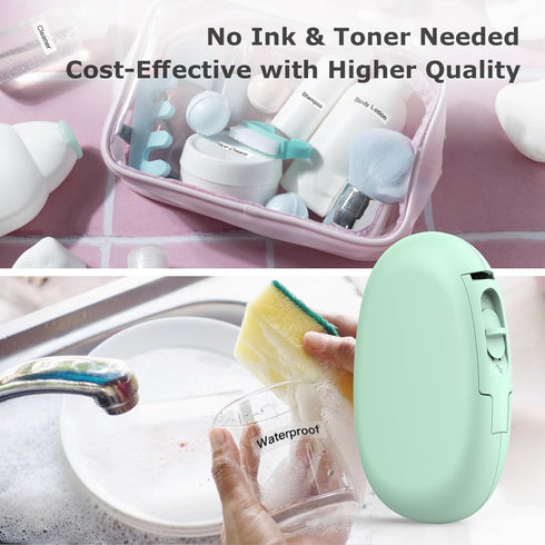 SUPVAN E10 Bluetooth Label Maker Machine with 3 Tapes, Continuous Waterproof Label, Versatile App with 35 Fonts and 1k+ Icons, Inkless Labeler for...