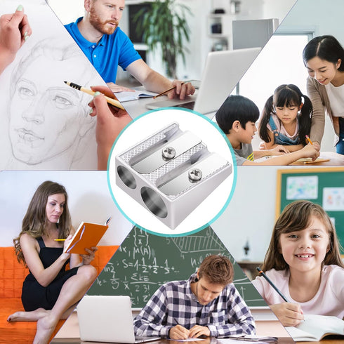10 Pcs Pencil Sharpener, Handheld Metal Pencil Sharpener with Double Holes, Mini Kids Pencil Sharpening, Sharpen Pencils for Adults and Kids Schoo...