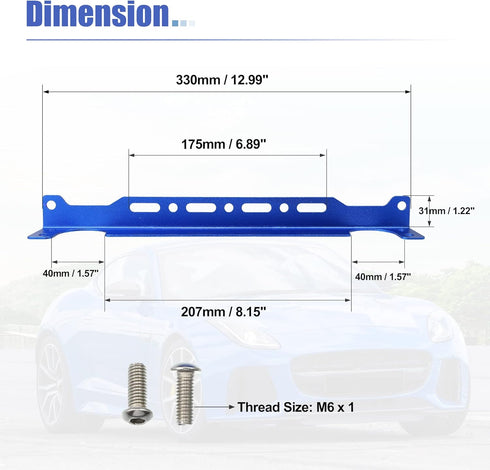 X AUTOHAUX Universal Oil Cooler Mounting Bracket Kit 330mm Aluminum Alloy Engine Oil Cooler Radiator Adapter Kit Oil Cooler Bracket Kit Blue...