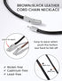 Bestyle Long Leather Necklace Wax Cord Rope Chain Men, Mens Bradied Leather Necklace Jewellery Mens Waterproof Black Cords Necklace for Pendant, 3...
