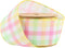 LaRibbons Wired Ribbon White Pastel Plaid Green Yellow Pink Spring DIY Decorative Wrapping Ribbon for Bows for Birthday Wedding Bridal Party Easte...