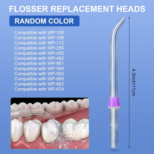 BBTO Oral Hygiene Accessories Standard Water Hose Plastic Handle with Water Flosser Replacement Jet Tip, Compatible with Waterpik Oral Irrigator W...