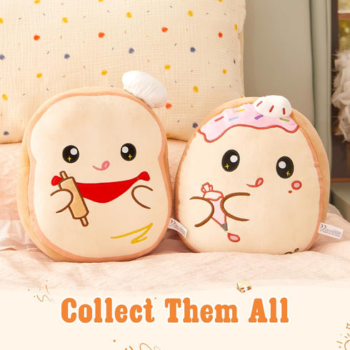 Glow Guards Original 12-Inch Toast Bread Plush Pillow Cute Toast Stuffed Animal with Piping Bag Soft Toast Plush Toy Pillow Birthday Gift for Boys...