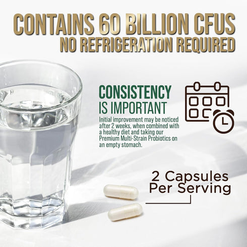Daily Probiotics and Prebiotics 60 Billion CFU - 10 Diverse Strains for Digestion, Vaginal & Immune Health Support - Digestive Support for Men and...