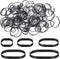 100pcs Black Rubber Bands, 5 Sizes Heavy-Duty Thick Rubber Band Assorted Wide Elastic Band for Litter Box File Folder Camping Hiking Home School O...