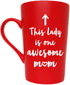This Lady is One Awesome Mom Coffee Mug Christmas Gifts, Funny Quote Cup for Mother's Day or Valentine's Day from Daughter Son or Husband, Red 12 ...